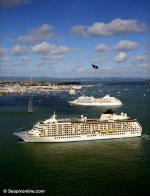 ID 1739 THE WORLD (2002/43188grt/IMO 9219331), SILVER WHISPER (2001/28258grt/IMO 9192179) and EUROPA (1999/28437grt/IMO 9183855) form a 